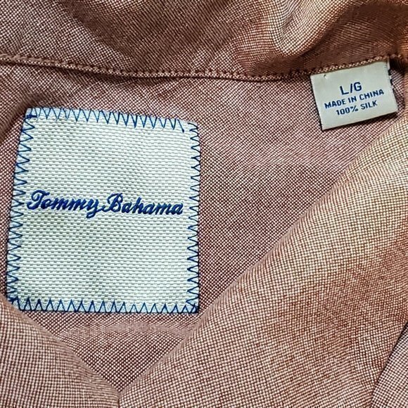 Red Tommy Bahama 100% Silk Shirt Large Hawaiian Casual Shirt Aloha - Picture 3 of 9